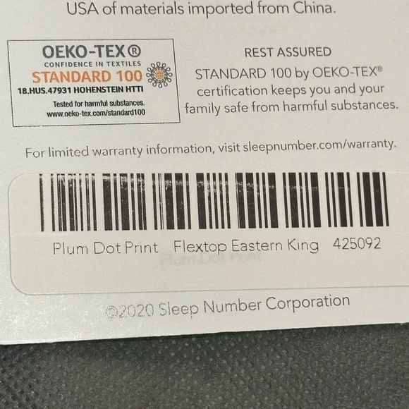 Sleep Number White with Plum Dot Sheet Set - Picture 5 of 5